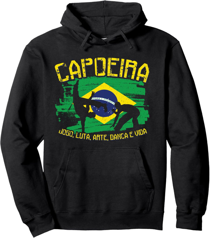 Jogo luta arte danca e vida capoeira brasilianische Kampfkunst Pullover Hoodie