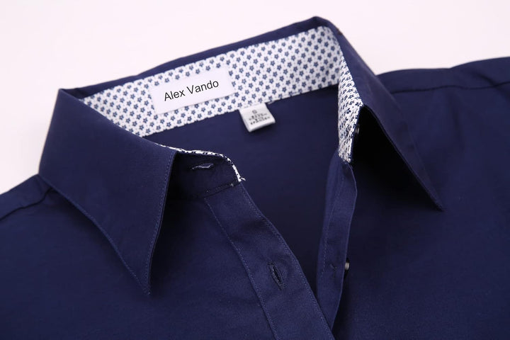 Alex Vando Bluse Damen Langarm Hemd Damen Stretch – Business Button Down Shirts, Bügelfrei Arbeitshe