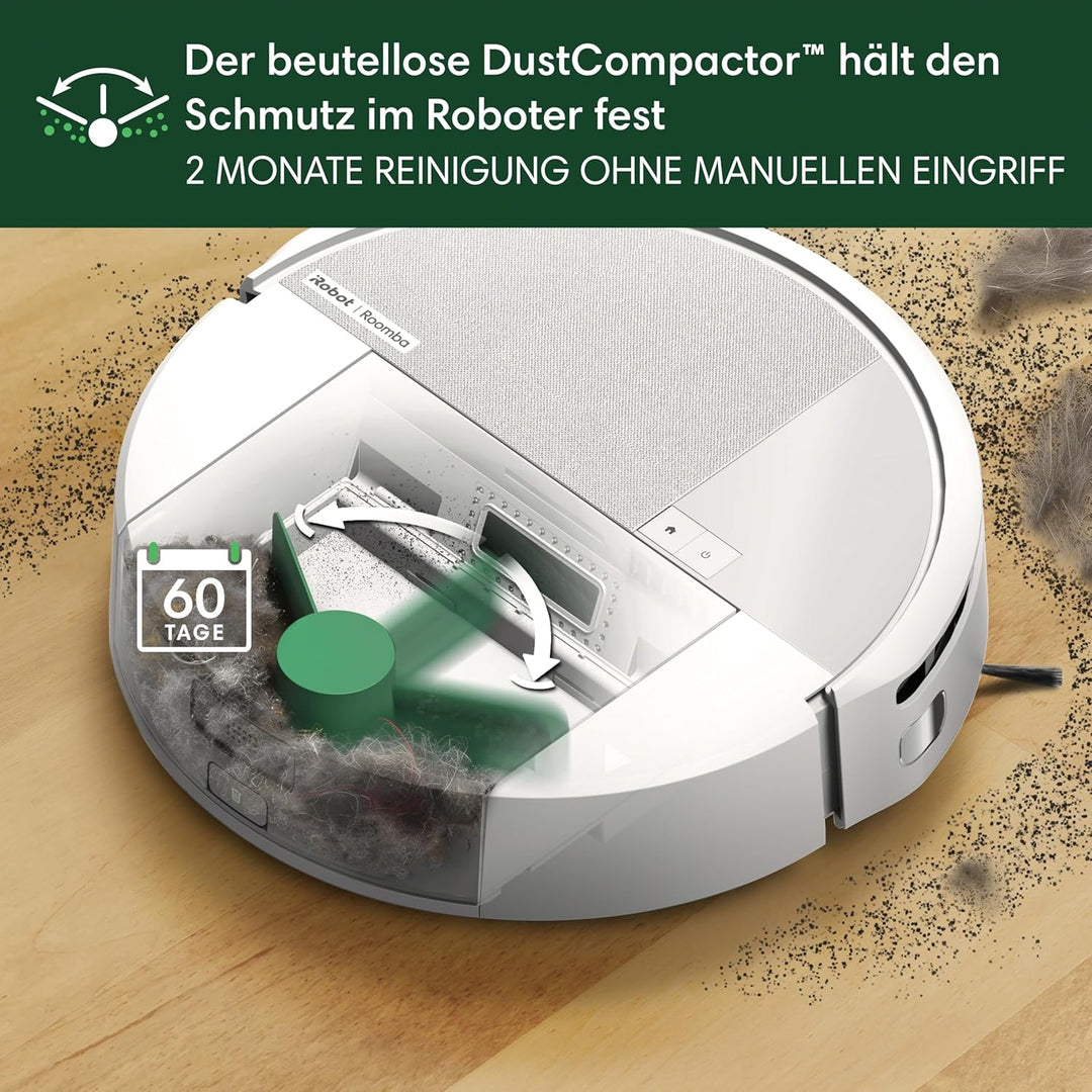 iRobot Roomba 205 DustCompactor Combo Saugroboter – Automatische Staubverdichtung im Roboter, kein E