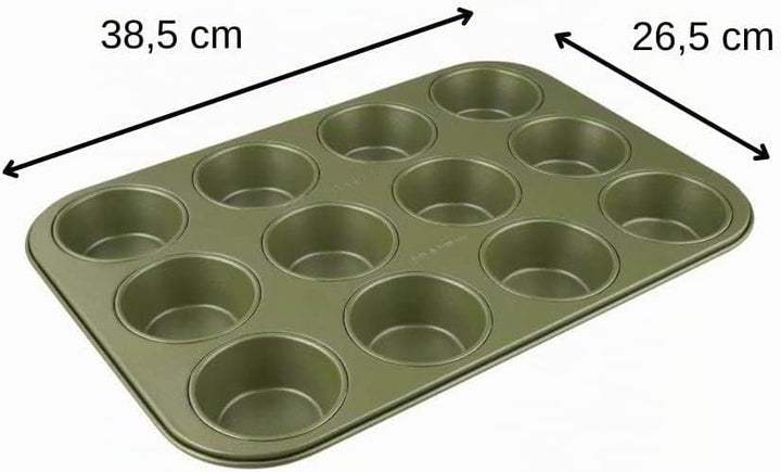Zenker Muffinform für 12 Stück – Ressourcenschonende und klimaneutrale Backform für Muffins und Cupc