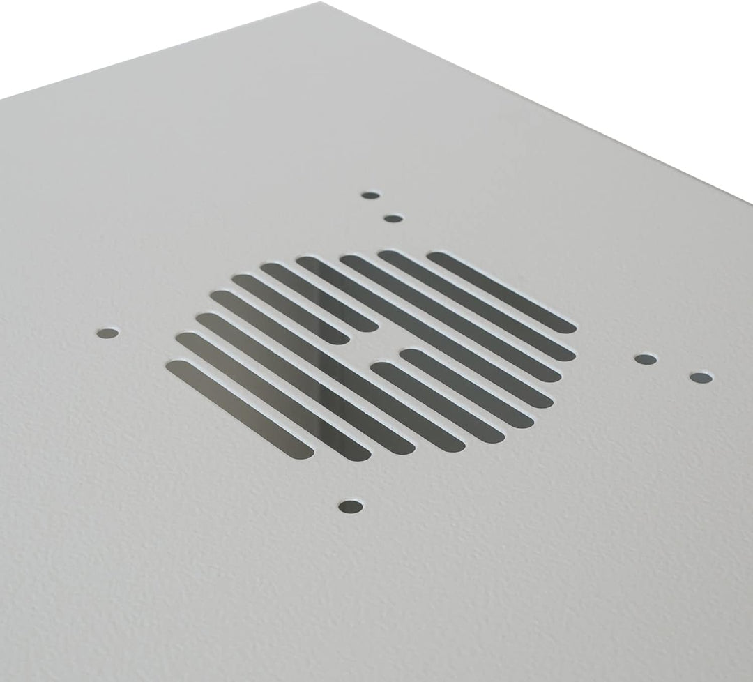 HMF 65704-07 Netzwerkschrank, Serverschrank 19 Zoll | 4 HE | 400 mm Tiefe | Glastür | Lichtgrau 4 HE