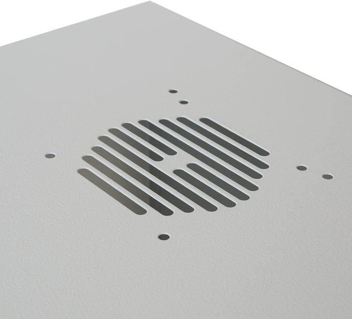 HMF 65704-07 Netzwerkschrank, Serverschrank 19 Zoll | 4 HE | 400 mm Tiefe | Glastür | Lichtgrau 4 HE