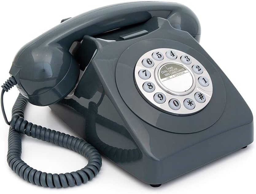 GPO 746PUSHGREY Telefon Grey Einzelbett, Grey Einzelbett
