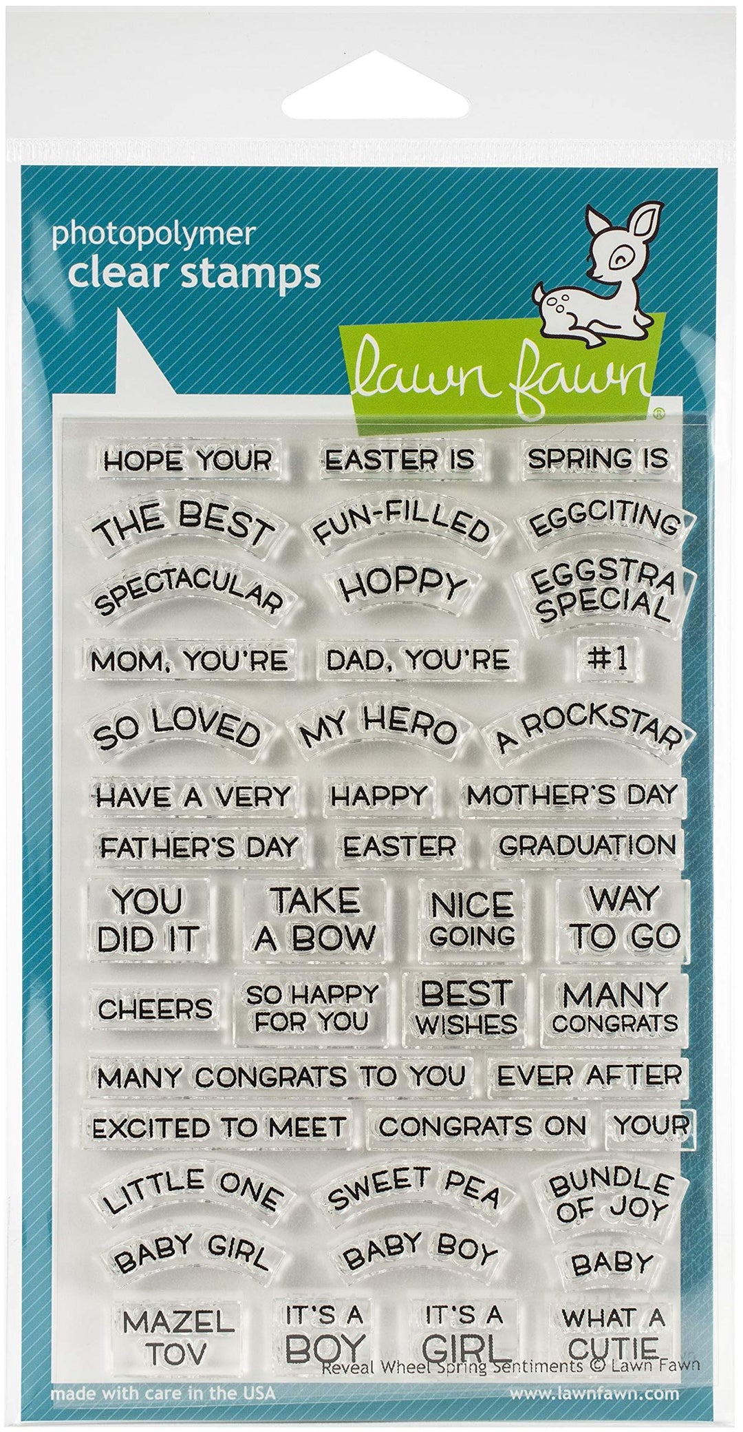 Lawn Fawn, Clear Stamp, Reveal Wheel Spring sentiments