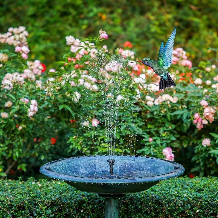 AISITIN 2PCS 3,5W Solarbrunnen für Draussen mit 4 Stützstangen und 10 Düsen | Solar Springbrunnen fü