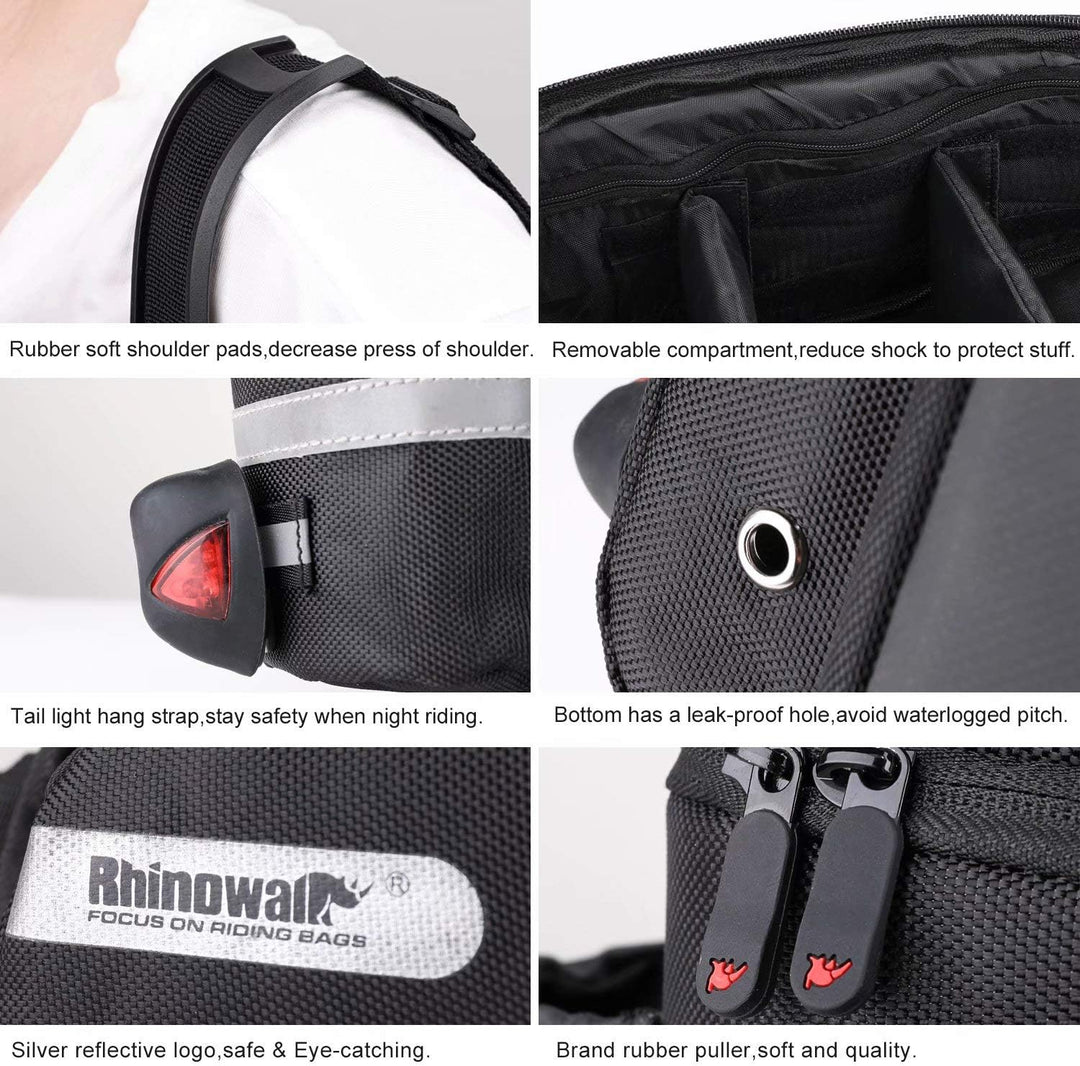 Rhinowalk Fahrrad Gepäckträgertasche 12L Rücksitz Tasche Hinterradtasche Pannier Fahrradtasche Umhän