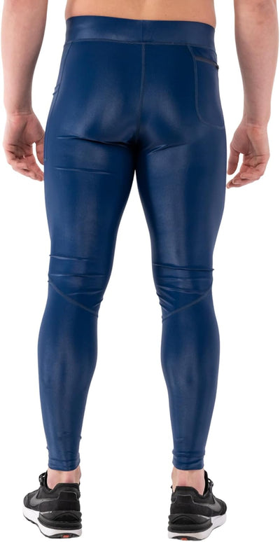Kapow Meggings: Glänzende, Lange Herren Performance Leggings mit Kompression für Sport wie Fitness,