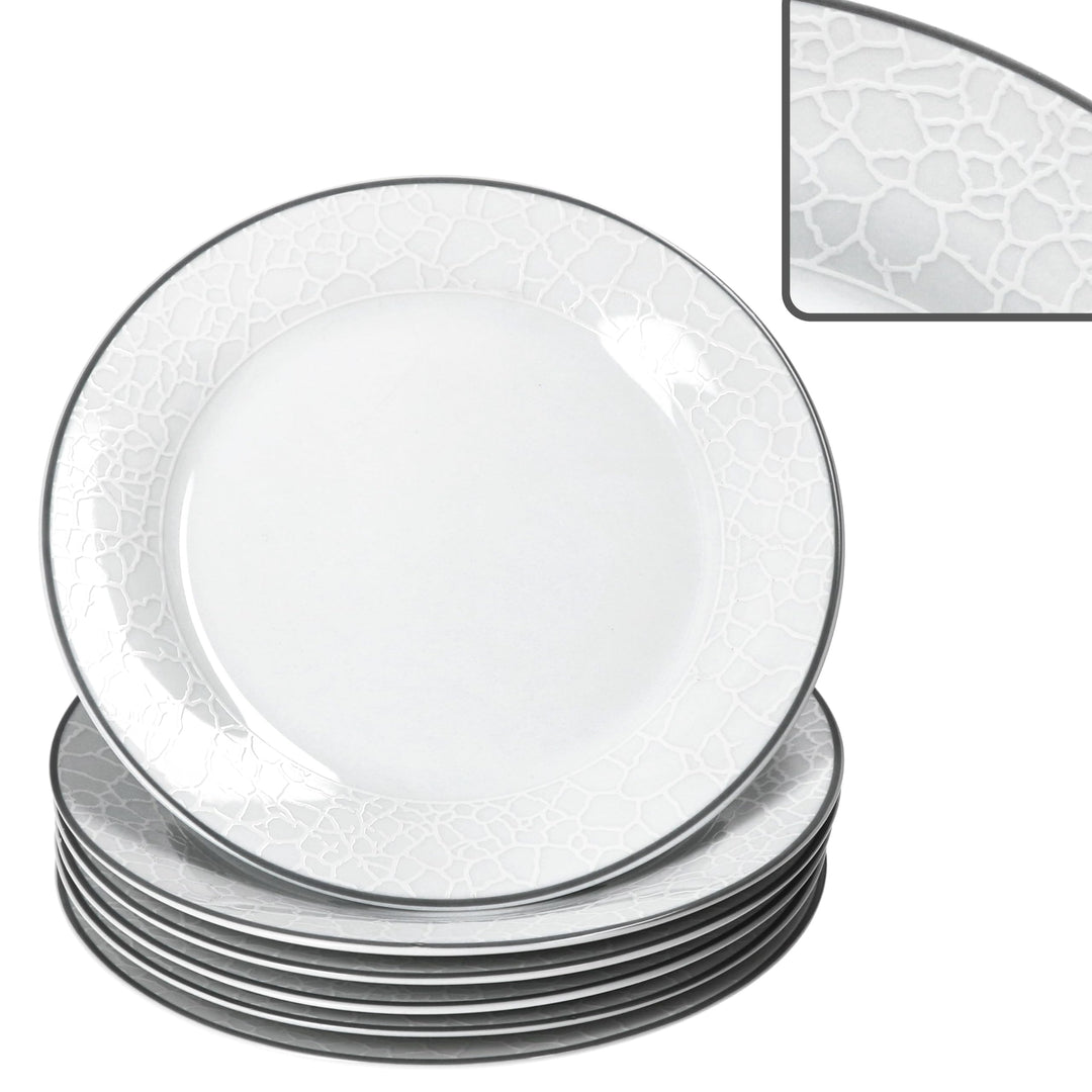MamboCat 6er Set Venedig Kuchenteller I Ø 20,5 cm I weisses Elegantes Porzellan Geschirr I 6 Persone