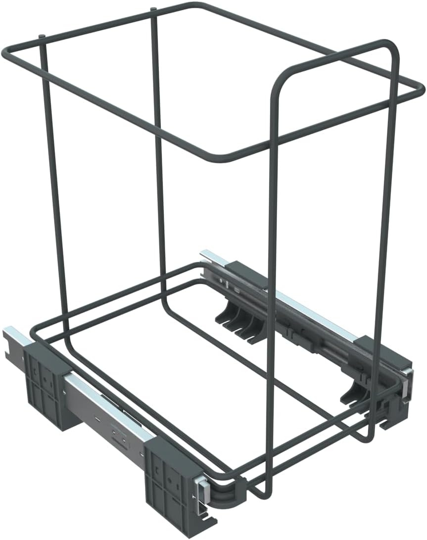 ELLETIPI Ecofil PF01 34 C1 Mülleimer Mülltrennung, ausziehbar für Base, Kunststoff und Metall, Grau,