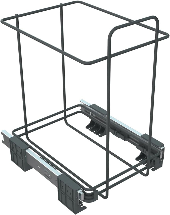 ELLETIPI Ecofil PF01 34 C1 Mülleimer Mülltrennung, ausziehbar für Base, Kunststoff und Metall, Grau,