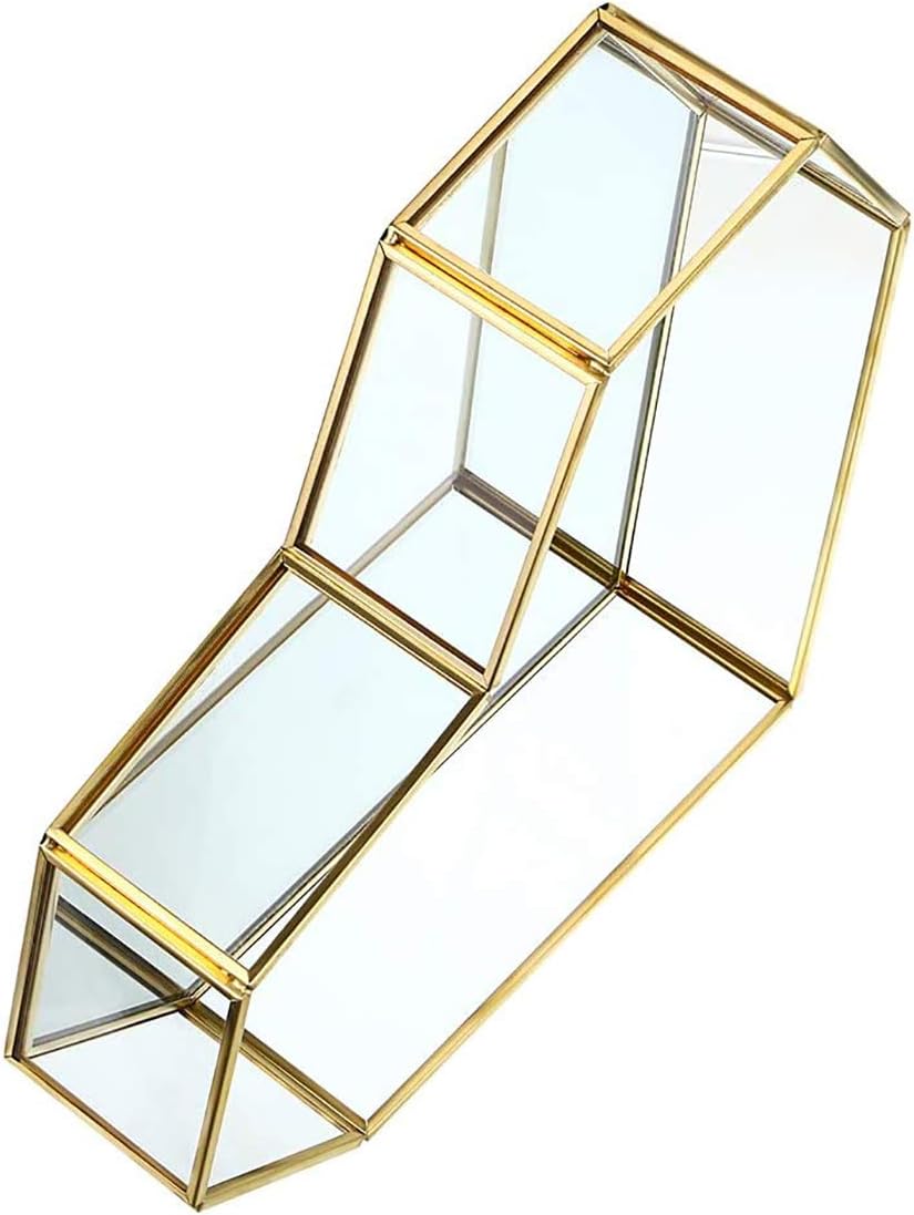 Spiegeltablett Gold, Vintage Spiegeltablett Messing Parfum Kosmetiktabletts Verspiegelt Platte Versp