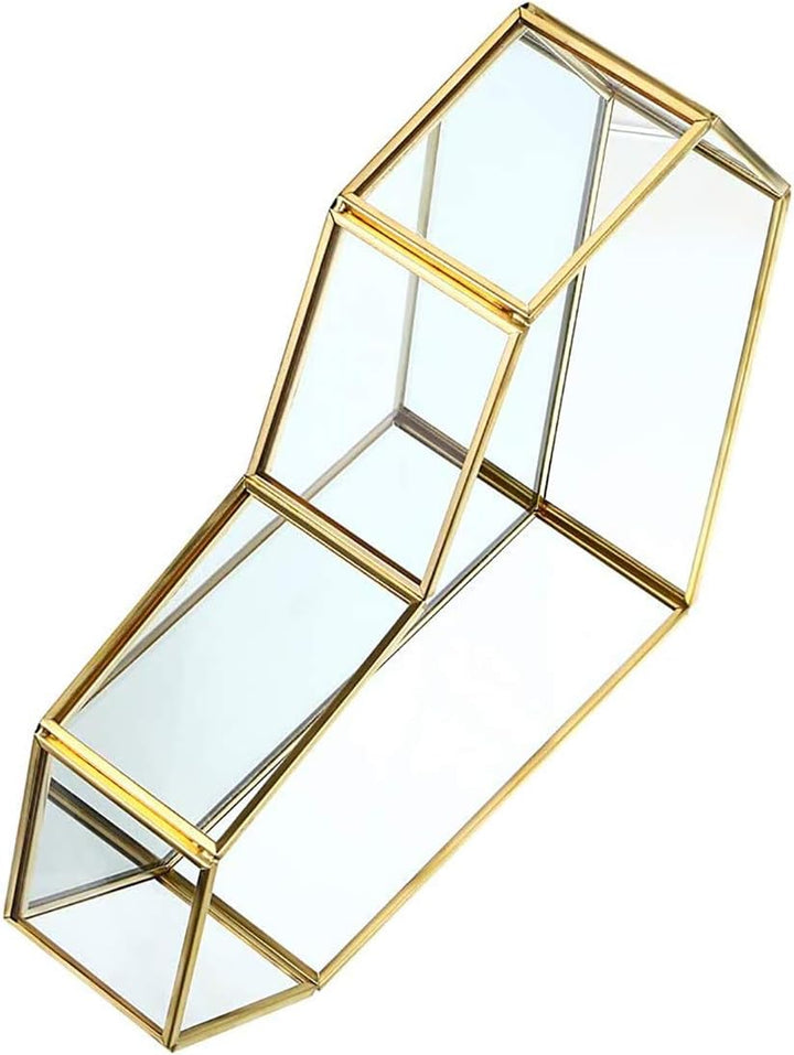 Spiegeltablett Gold, Vintage Spiegeltablett Messing Parfum Kosmetiktabletts Verspiegelt Platte Versp