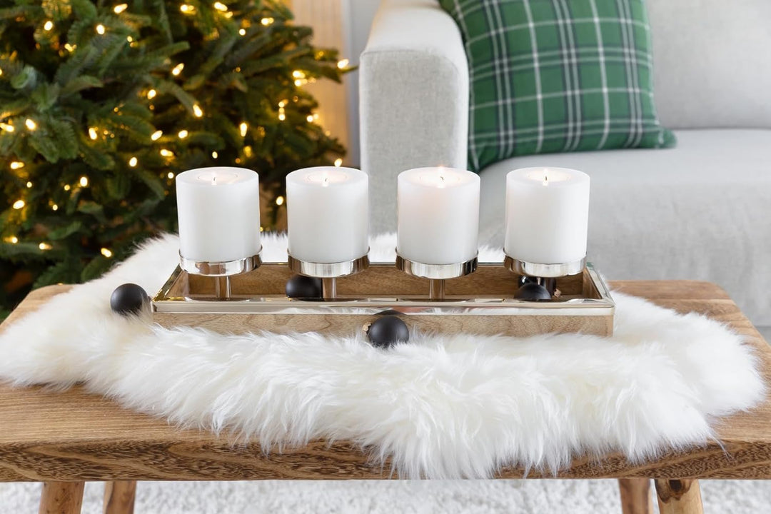 EDZARD Set 4 Dauerkerzen Cornelius (Ø 6 cm, H 8 cm) in weiss - Teelichthalter, Kerzenhalter in Kerze