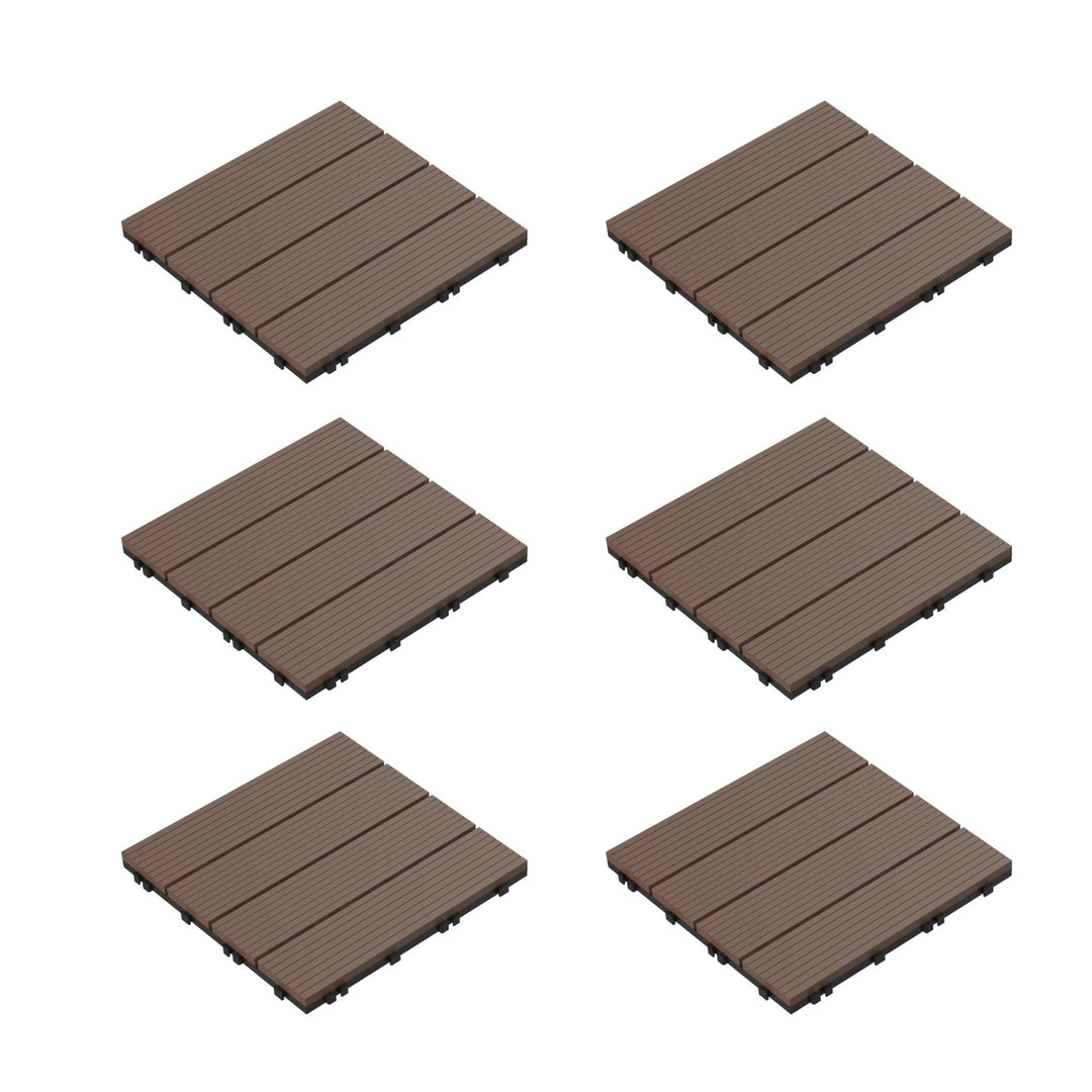 Pure Garden 50-LG1191 Terrassen- und Terrassenfliesen, ineinandergreifendes Lamellenmuster, für den