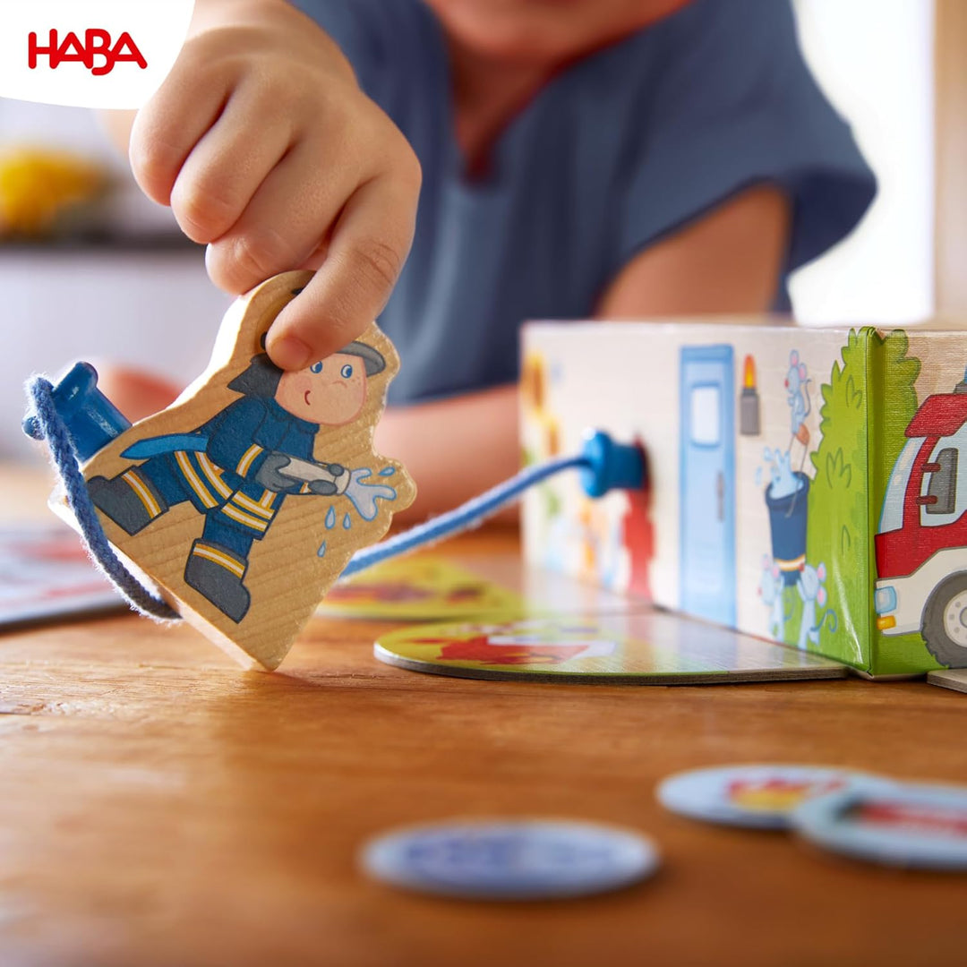 HABA Feuerwehr – Meine ersten Spiele – interaktives Feuerwehr Spielzeug für Kinder ab 2 Jahren, Spie