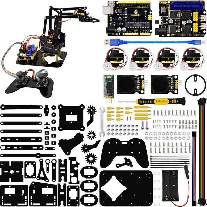 KEYESTUDIO Roboter Bausatz 4-Achsen Servo Steuerung Rollarm, Programmierbare für Arduino Roboter für