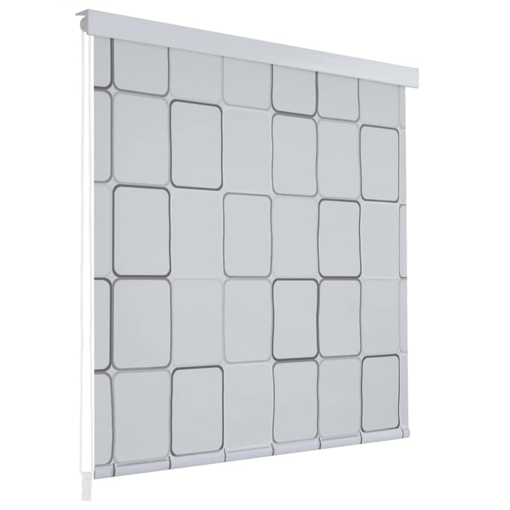 Gecheer Duschrollo Duschvorhang Rollo Badewannenvorhang 100 x 240 cm Quadratmuster