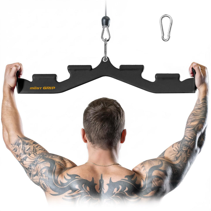 Latzugstange mit 6 Ergonomischen Griffen, Rutschfest Latzug Griff für Das Fitnessstudio Zu Hause, La