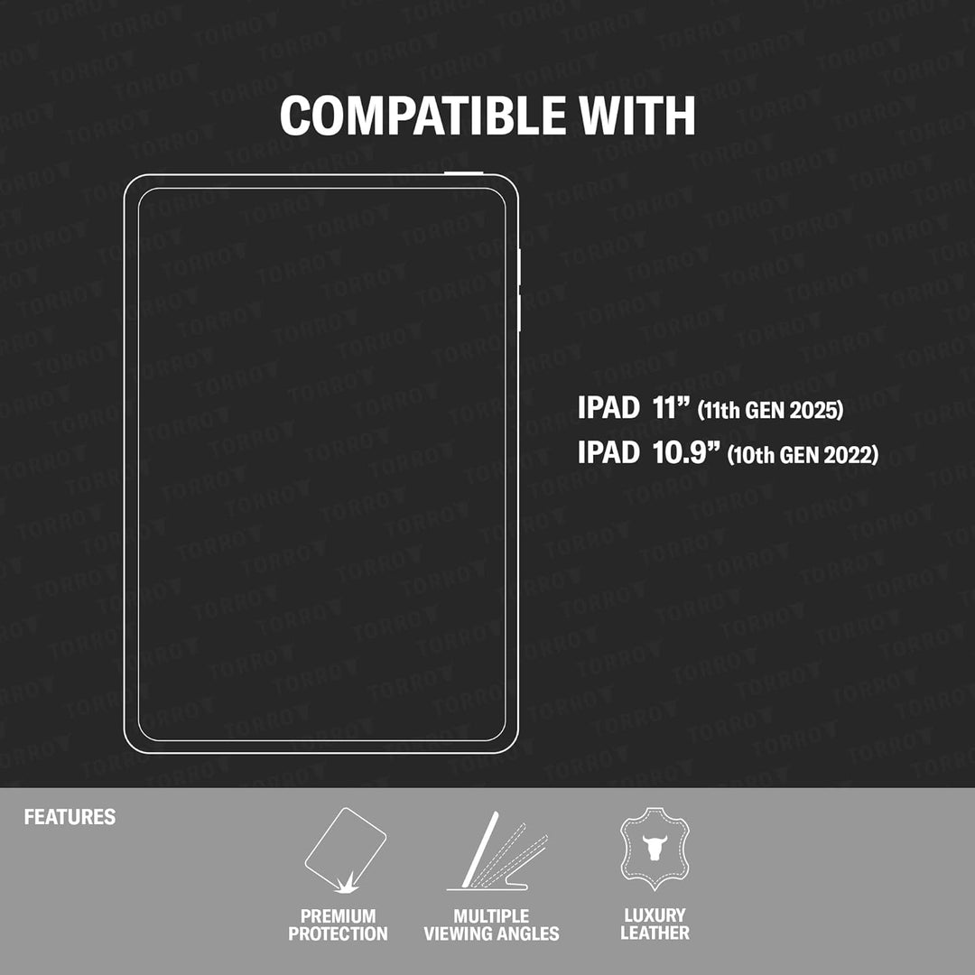 TORRO Lederhülle kompatibel mit iPad 10.9" 10. Generation - Echtes Leder iPad 10. Generation (2022)
