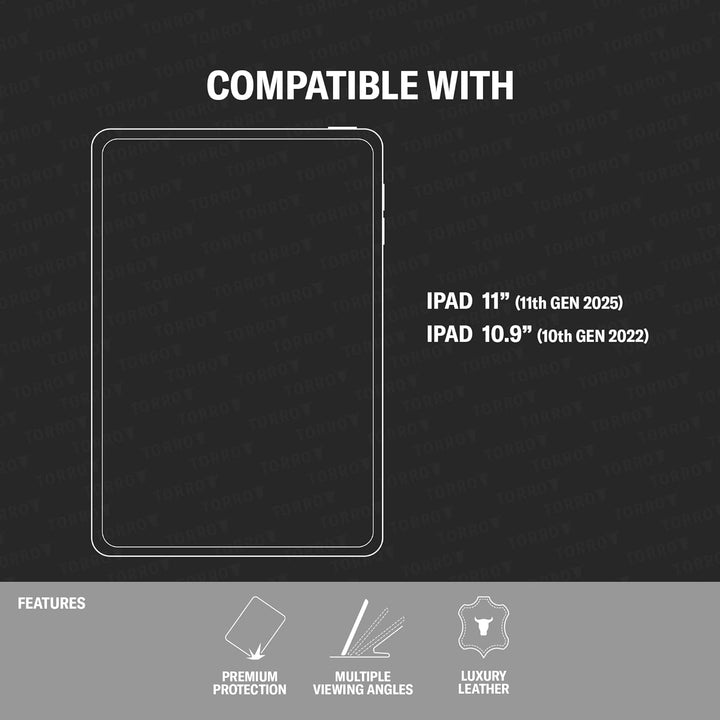 TORRO Lederhülle kompatibel mit iPad 10.9" 10. Generation - Echtes Leder iPad 10. Generation (2022)