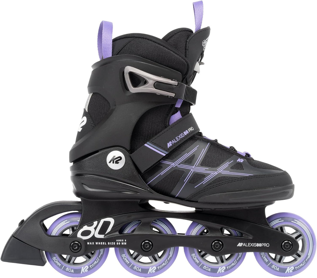 K2 Damen Alexis 80 Pro Inline Skates EU: 36.5 (UK: 4 / US: 6.5) black - lavendar, EU: 36.5 (UK: 4 /