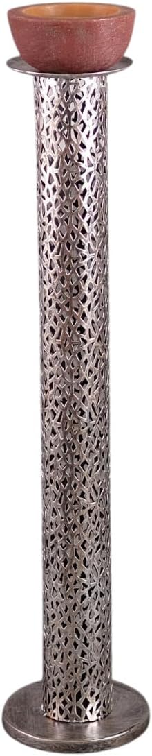 IMPOSANTER Design KERZENLEUCHTER Eternal Bodenleuchter Metall 80 cm antik-Silber