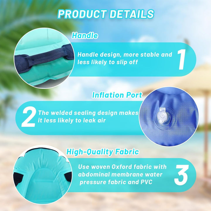 Aufblasbares Bodyboard, Shyllin Bodyboard mit Griffen, Surfbrett Aufblasbar, Mini Luftmatratze, Schw