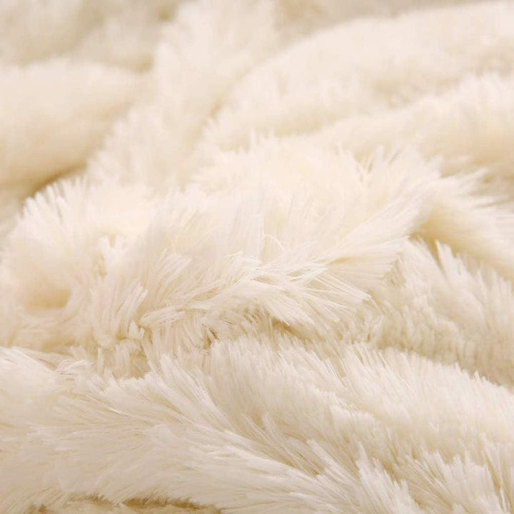 Michorinee Plüsch Bettwäsche 220x240 Winter Flauschig Warme Bettbezug Fleece Flausch Langhaar Kunstf
