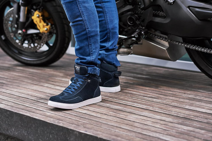 SHIMA SX-2 EVO Motorradschuhe für Herren - Atmungsaktiv, Verstärkte Leder Biker Motorradstiefel Männ