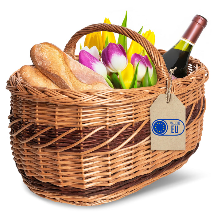 Creative Home Grosse Picknickkorb Weidenkorb mit Henkel Einkaufskorb | 52 x 35 x 36 cm (+/- 1 cm) |