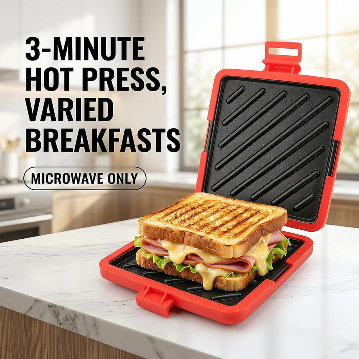 DASIAUTOEM Sandwichmaker, Quadratische Platten, RockStone Steinbeschichtung Antihaft, Für Sandwiches