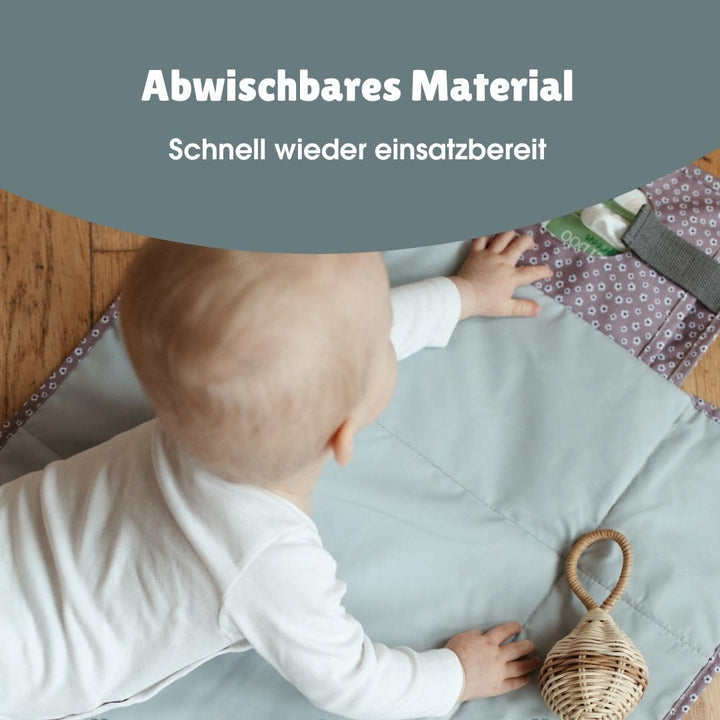 emma & noah Wickelunterlage für Unterwegs, 82x52 cm (gefaltet 25x18 cm), Abwaschbar, Wickeltasche mi