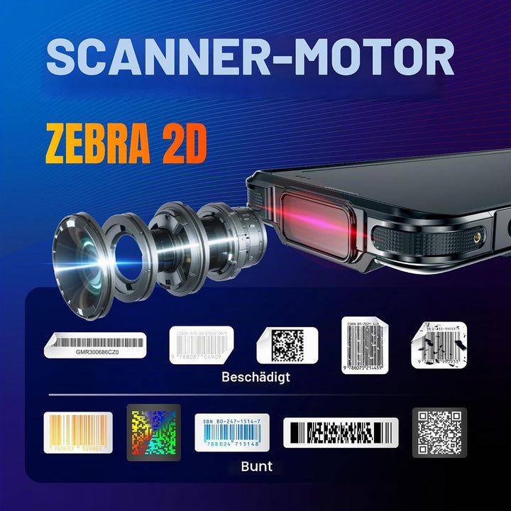 Tera Android 13 Barcode Scanner PDA: 5,5" Handheld Mobiler Computer 4GB+64GB mit Ladestation 1D 2D Q