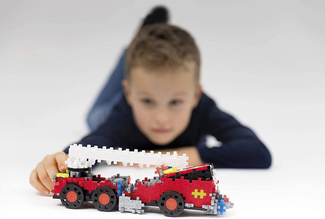Plus-Plus 9607009 Geniales Konstruktionsspielzeug, Feuerwehrauto, PlusPlus Go! Bausteine-Set, 500 Te