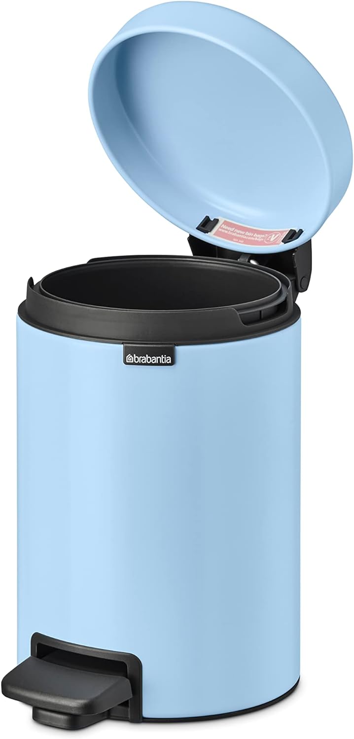 Brabantia - NewIcon Treteimer 3L - Kleiner Abfalleimer für Bad oder Toilette - Sanft Schliessender D