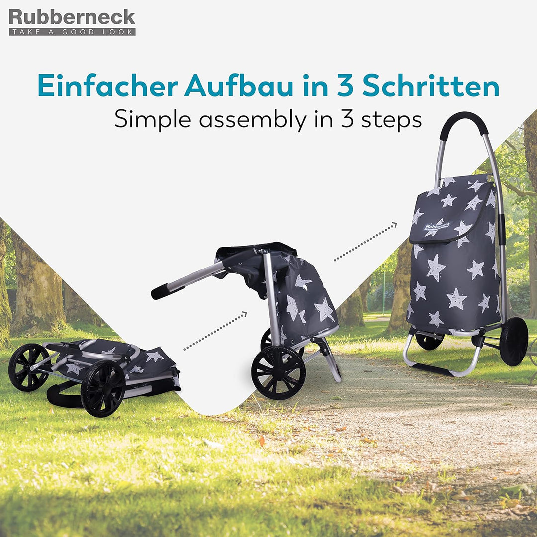 Rubberneck Einkaufstrolley - Klappbarer & Leichter Einkaufswagen - Grosse