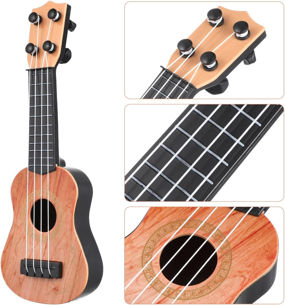 SAFIGLE 25cm Gitarre für Kinder：Mini Kindergitarre Ukulele Spielzeug 4-Saitige Musikgitarre Modell -