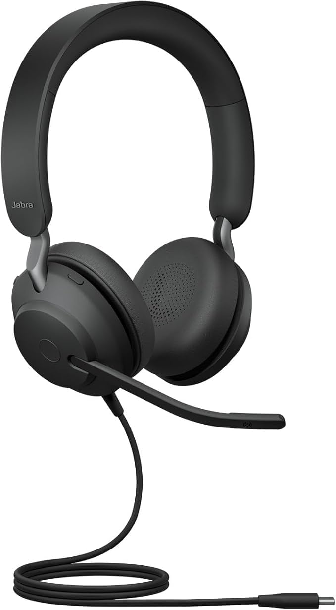 Jabra Evolve2 40 SE - Kabelgebundenes Stereo-Headset mit Geräuschunterdrückung und 3-Mikrofon-Techno
