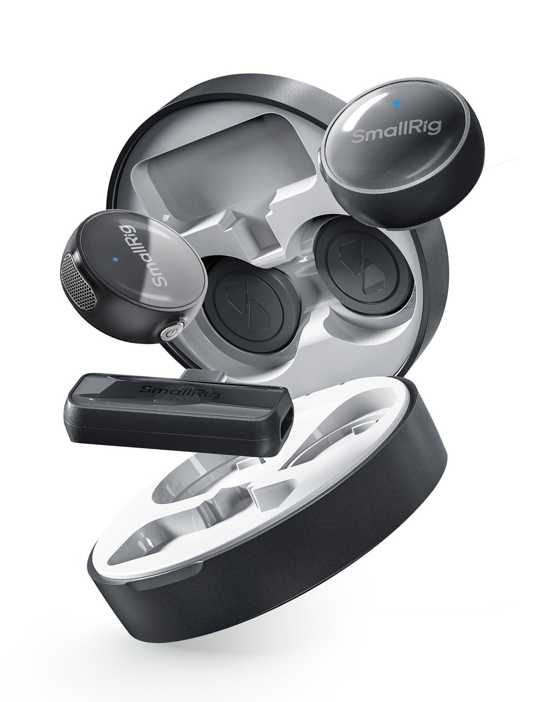 SMALLRIG S60 Kabellos Lavalier Mikrofon mit USB C für iPhone, Android, Mini-Mikrofon mit 44H Akkulau