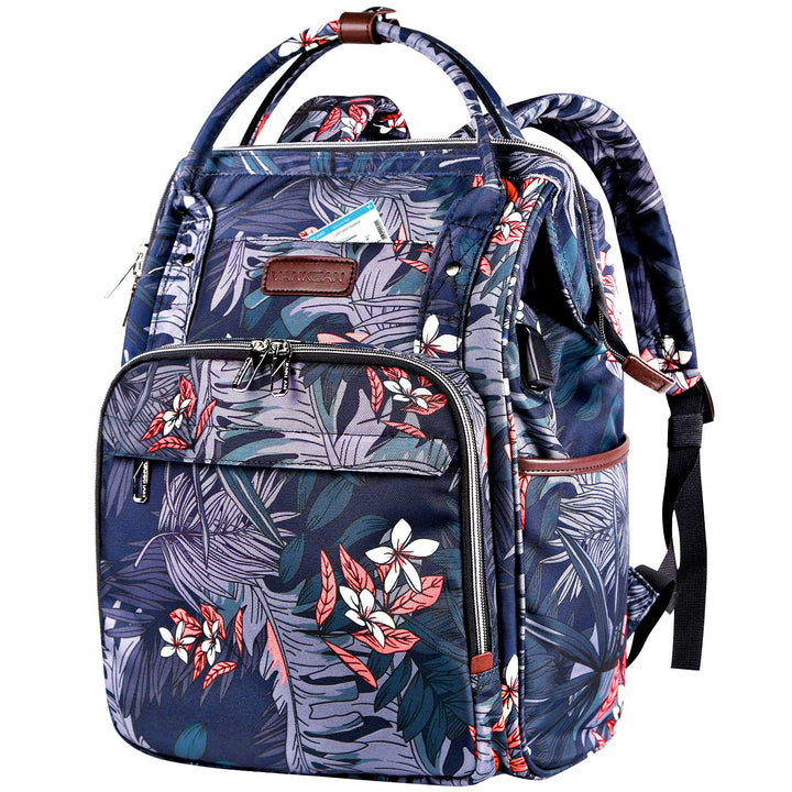 VANKEAN 15.6 Zoll Laptop Rucksack Damen Floral | Wasserdichter Schulrucksack Tagesrucksack Laptop Ta