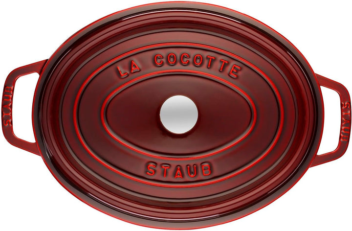 STAUB Gusseisen Bräter/Cocotte, Oval 29 cm, 4,25 L, Aromaregen Funktion, Für alle Herdarten geeignet
