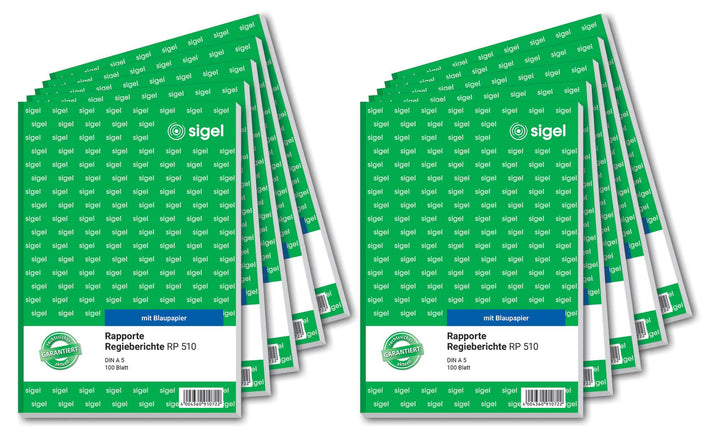SIGEL RP510/10 Rapport / Regiebericht A5, 100 Blatt, 10er Pack 10 Stück, 10 Stück