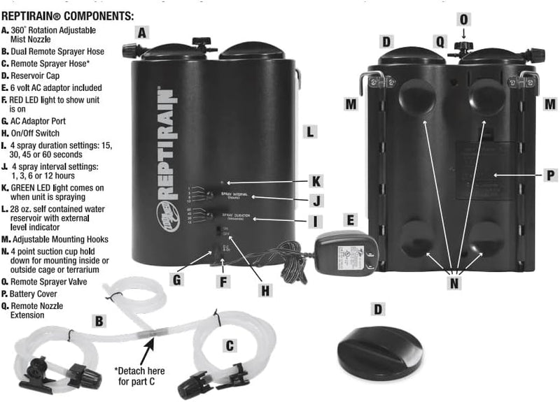 Zoo Med HM-10 Repti Rain Beregnungsanlage für Terrarien