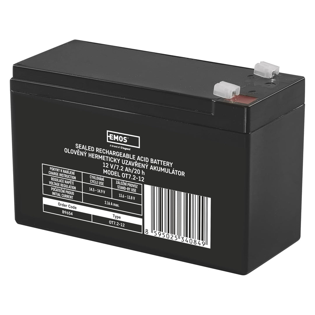 EMOS Wartungsfreier Bleiakku/Bleiakkumulator für USV-Anlagen, Notbeleuchtung, Alarmsysteme, Brandmel