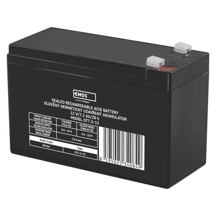 EMOS Wartungsfreier Bleiakku/Bleiakkumulator für USV-Anlagen, Notbeleuchtung, Alarmsysteme, Brandmel