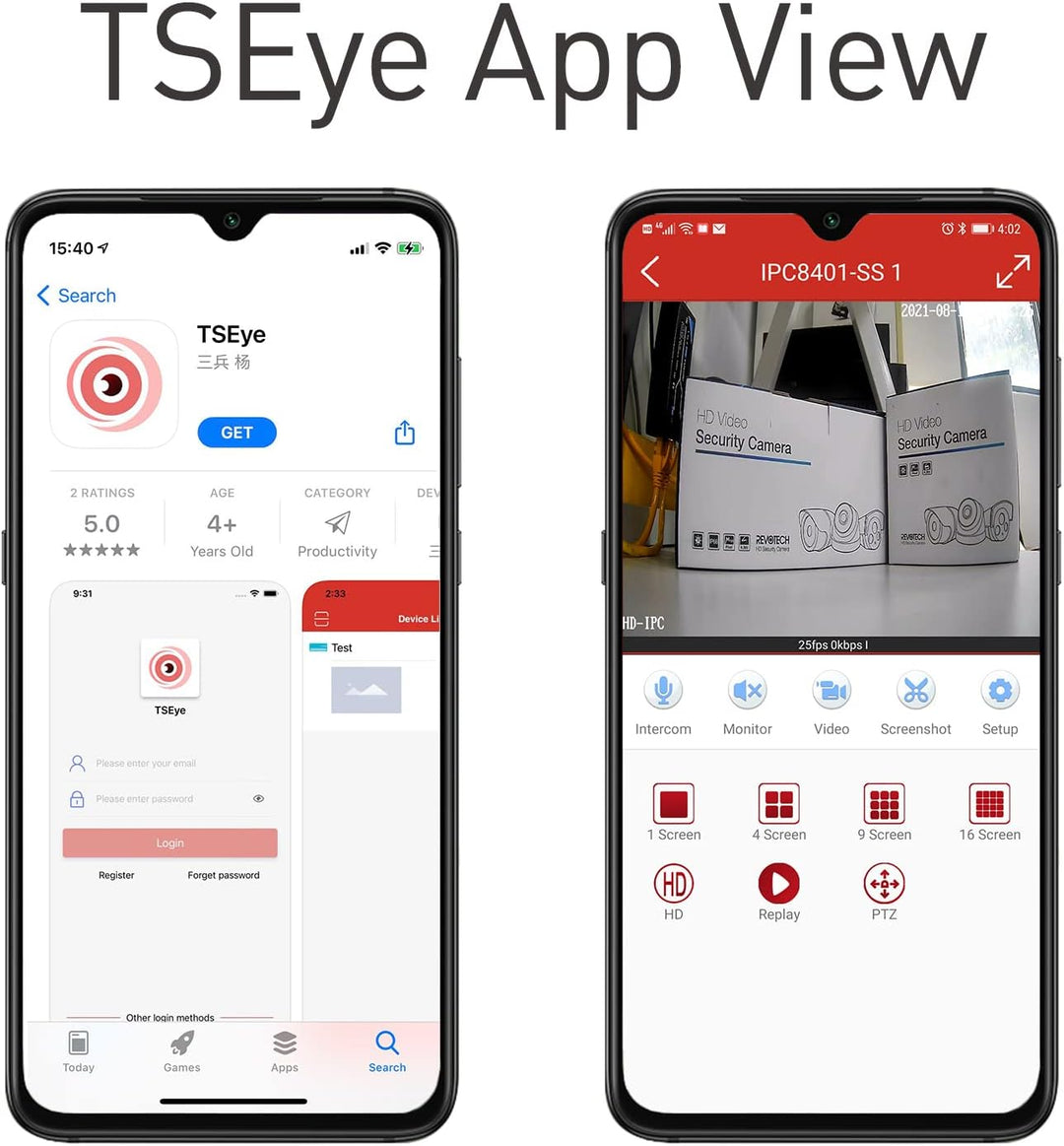 REVODATA TSEye Kleine 5MP PoE Überwachungskamera, 940nm IR Nachtsicht, 3.6mm Objektiv(75° FOV), Ultr