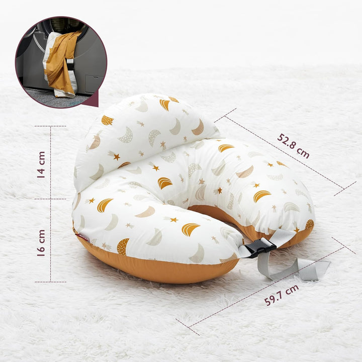 Momcozy Stillkissen mit Sicherheitsumrandung – Ergonomisches Still- und Lagerungskissen mit verstell