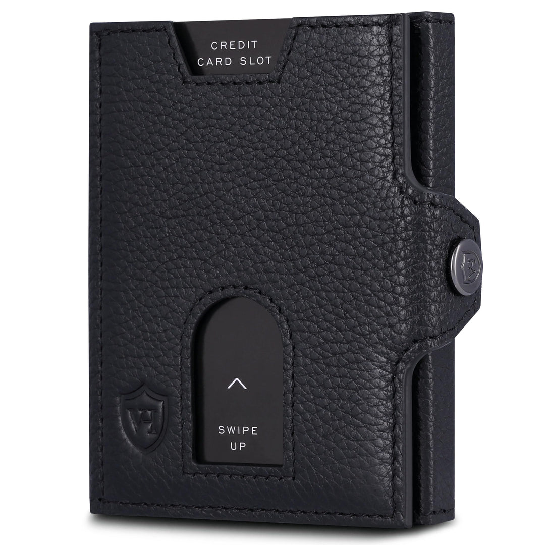 VON HEESEN Slim Wallet mit Münzfach &amp; RFID Schutz - kleine Geldbörse Herren &amp; Damen - Echtleder Kart