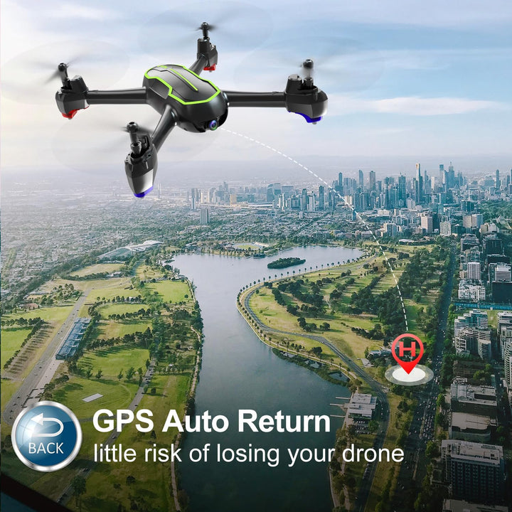 Loolinn | Drohne GPS - Automatisch Rückkehr, Follow Me Funktion, Full HD 1080P Kamera, 32 Min Flugze