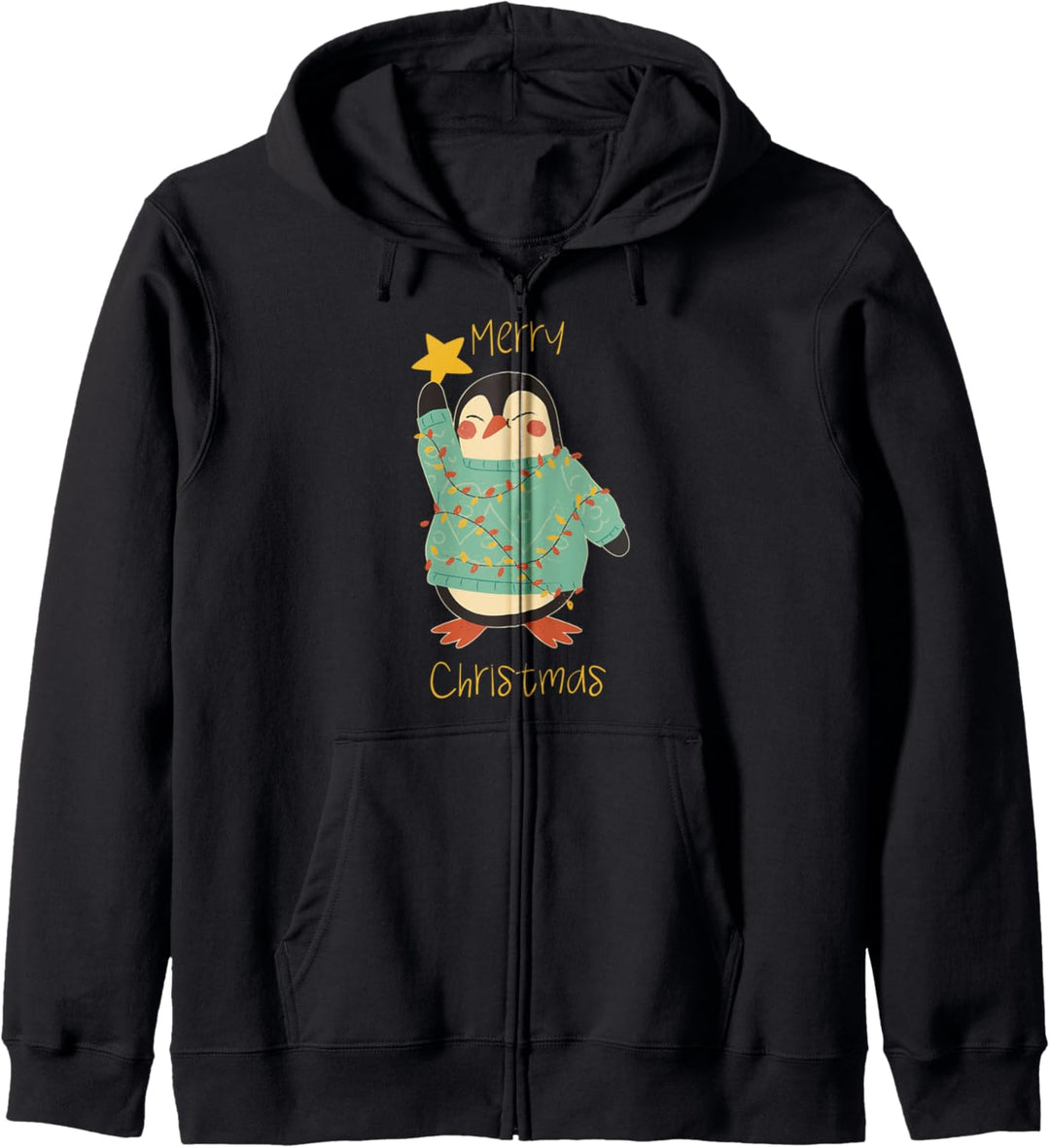 Weihnachtsshirt Weihnachtspullover Weihnachtspulli Pinguin Kapuzenjacke